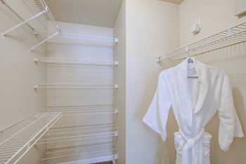 Spacious closets with built in shelving*